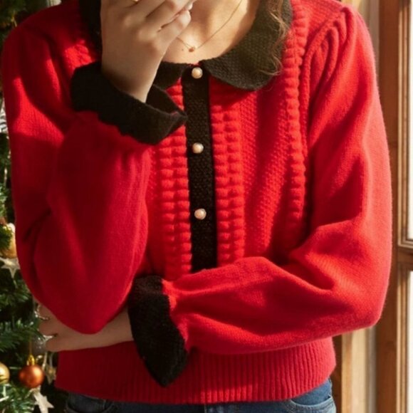 contrast trim sweater chic classic - Picture 5 of 7